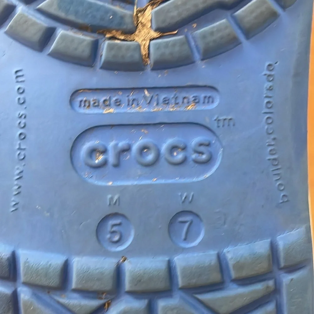 CROCS Blue and White Water Shoes Size 5